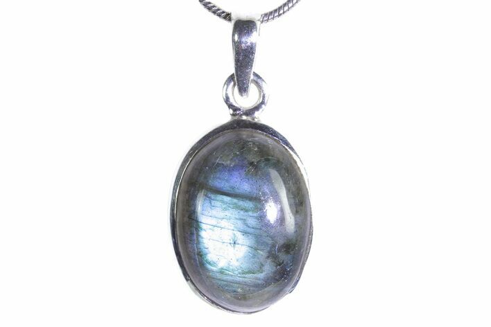 Brilliant Blue Labradorite Pendant with Chain #353897